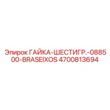 4700813694 ГАЙКА-ШЕСТИГР.-088500-BRASEIXOS Epiroc