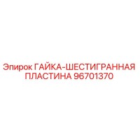96701370 ГАЙКА-ШЕСТИГРАННАЯ ПЛАСТИНА Epiroc