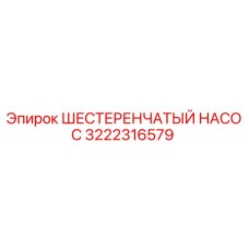 3222316579 - ШЕСТЕРЕНЧАТЫЙ НАСОС - Epiroc