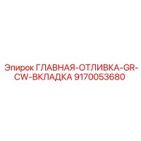9170053680 ГЛАВНАЯ-ОТЛИВКА-GR-CW-ВКЛАДКА Epiroc