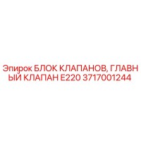 3717001244 БЛОК КЛАПАНОВ, ГЛАВНЫЙ КЛАПАН E220 Эпирок