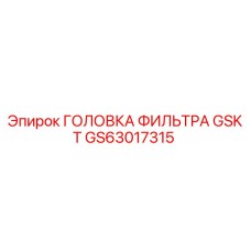 GS63017315 ГОЛОВКА ФИЛЬТРА GSKT Epiroc