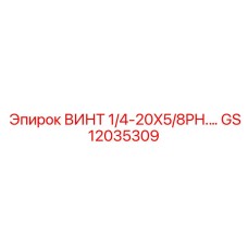 GS12035309 ВИНТ 1/4-20X5/8PH... - Epiroc