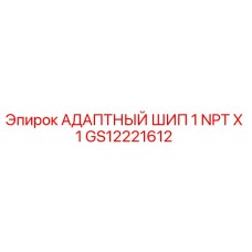 GS12221612 АДАПТНЫЙ ШИП 1 NPT X 1 Epiroc