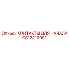 GS12316991 КОНТАКТЫ ДЛЯ НАЧАЛА Epiroc