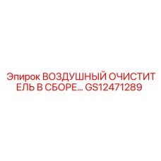 GS12471289 ВОЗДУШНЫЙ ОЧИСТИТЕЛЬ В СБОРЕ Epiroc