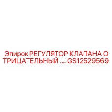 GS12529569 РЕГУЛЯТОР КЛАПАНА ОТРИЦАТЕЛЬНЫЙ .… Epiroc