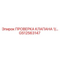 GS12563147 ПРОВЕРКА КЛАПАНА 1/4 Epiroc