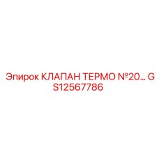 GS12567786 КЛАПАН ТЕРМО №20 Epiroc