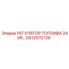 GS12570726 РЕГУЛЯТОР ТОПЛИВА 240R Epiroc