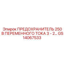 GS14067533 ПРЕДОХРАНИТЕЛЬ 250 В ПЕРЕМЕННОГО ТОКА Epiroc