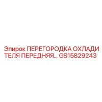 GS15829243 ПЕРЕГОРОДКА ОХЛАДИТЕЛЯ ПЕРЕДНЯЯ | Epiroc