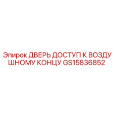 GS15836852 ДВЕРЬ ДОСТУП К ВОЗДУШНОМУ КОНЦУ Epiroc