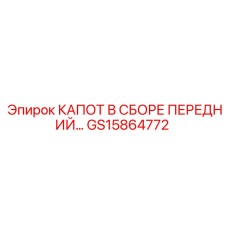 GS15864772 КАПОТ В СБОРЕ ПЕРЕДНИЙ Epiroc