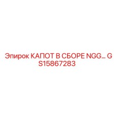 GS15867283 КАПОТ В СБОРЕ NGG Epiroc