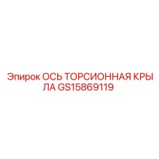 GS15869119 ОСЬ ТОРСИОННАЯ КРЫЛА | Epiroc