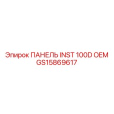 GS15869617 ПАНЕЛЬ INST 100D OEM Epiroc