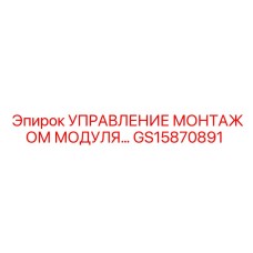 GS15870891 УПРАВЛЕНИЕ МОНТАЖОМ МОДУЛЯ Epiroc
