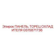GS15871736 ПАНЕЛЬ, ТОРЕЦ ОХЛАДИТЕЛЯ | Epiroc