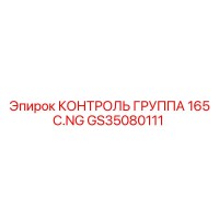 GS35080111 КОНТРОЛЬ ГРУППА 165 C.NG Epiroc
