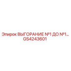 GS4243601 ВЫГОРАНИЕ №1 ДО №1… Epiroc