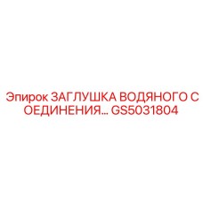 GS5031804 ЗАГЛУШКА ВОДЯНОГО СОЕДИНЕНИЯ Epiroc