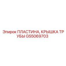 GS5069703 ПЛАСТИНА, КРЫШКА ТРУБЫ Epiroc