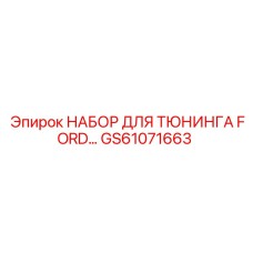 GS61071663 НАБОР ДЛЯ ТЮНИНГА FORD Epiroc