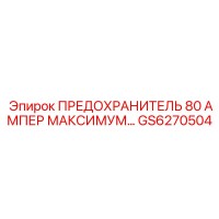 GS6270504 ПРЕДОХРАНИТЕЛЬ 80 АМПЕР Epiroc
