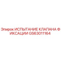 GS63011164 ИСПЫТАНИЕ КЛАПАНА ФИКСАЦИИ Epiroc
