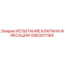 GS63011164 ИСПЫТАНИЕ КЛАПАНА ФИКСАЦИИ Epiroc