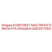 GS63017063 КОМПЛЕКТ МАСЛЯНОГО ФИЛЬТРА КРЫШКИ | Epiroc