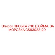 GS63022120 ПРОБКА 7/16 ДЮЙМА. ЗАМОРОЗКА - Epiroc