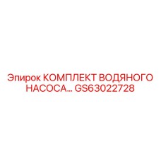 GS63022728 КОМПЛЕКТ ВОДЯНОГО НАСОСА Epiroc