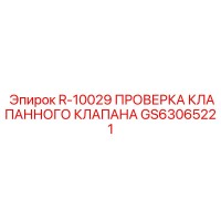 GS63065221 R-10029 ПРОВЕРКА КЛАПАННОГО КЛАПАНА Epiroc