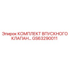 GS63290011 КОМПЛЕКТ ВПУСКНОГО КЛАПАНА by Epiroc