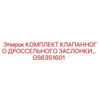 GS6351601 КОМПЛЕКТ КЛАПАННОГО ДРОССЕЛЬНОГО ЗАСЛОНКИ by Epiroc