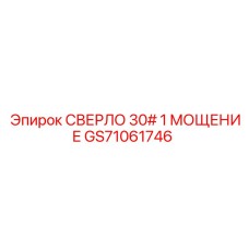 GS71061746 СВЕРЛО 30# 1 МОЩЕНИЕ Epiroc