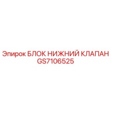 GS7106525 БЛОК НИЖНИЙ КЛАПАН - Epiroc