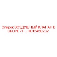HC12450232 ВОЗДУШНЫЙ КЛАПАН В СБОРЕ 71-… Epiroc