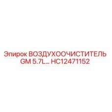 HC12471152 ВОЗДУХООЧИСТИТЕЛЬ GM 5.7L Epiroc