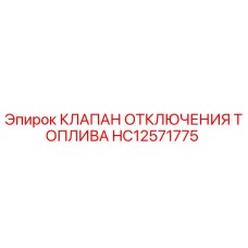 HC12571775 КЛАПАН ОТКЛЮЧЕНИЯ ТОПЛИВА Epiroc