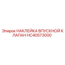 HC40573000 НАКЛЕЙКА ВПУСКНОЙ КЛАПАН | Epiroc