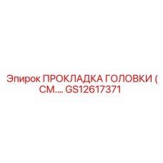 GS12617371 ПРОКЛАДКА ГОЛОВКИ Epiroc