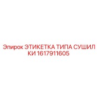 1617911605 ЭТИКЕТКА ТИПА СУШИЛКИ Epiroc