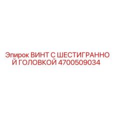 4700509034 ВИНТ С ШЕСТИГРАННОЙ ГОЛОВКОЙ Epiroc