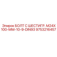 9753216457 БОЛТ С ШЕСТИГР. М24X100-ММ-10-9-DIN93 Epiroc
