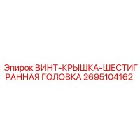 2695104162 ВИНТ-КРЫШКА-ШЕСТИГРАННАЯ ГОЛОВКА Epiroc