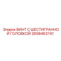 2658463741 ВИНТ С ШЕСТИГРАННОЙ ГОЛОВКОЙ (Epiroc)