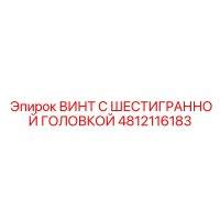 4812116183 ВИНТ С ШЕСТИГРАННОЙ ГОЛОВКОЙ Epiroc
